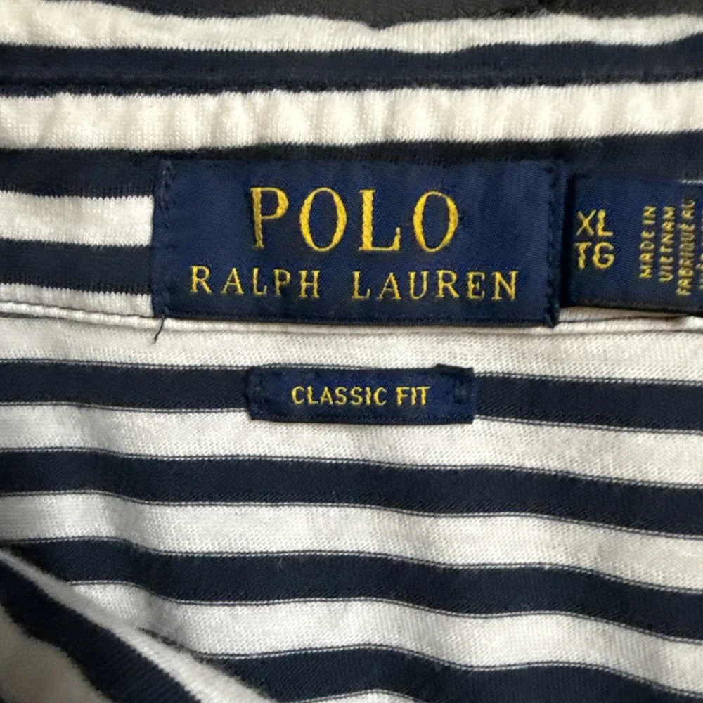 Ralph Lauren Polo Black stripes short sleeve polo shirt with pocket Extra Large